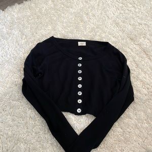 Aritzia wilifred black crop cardigan